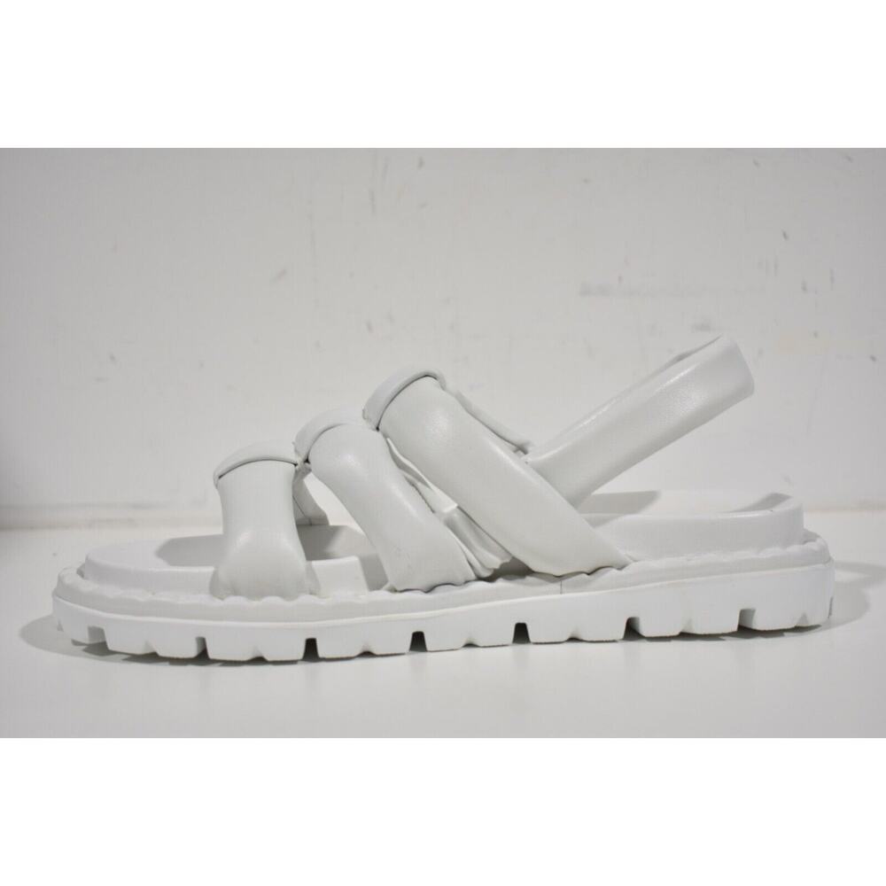 Prada Blow White Padded Leather Logo Strappy Slingback Sport Sandal Flat 41 - Picture 7 of 10